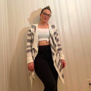 💚 Pink Rose Asymmetric Open Front Cardigan Size L